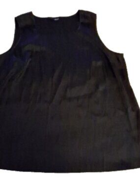Maggie Barnes Womens Plus Size 3X Black Sleeveless Stretch Tank Top Bust Darts